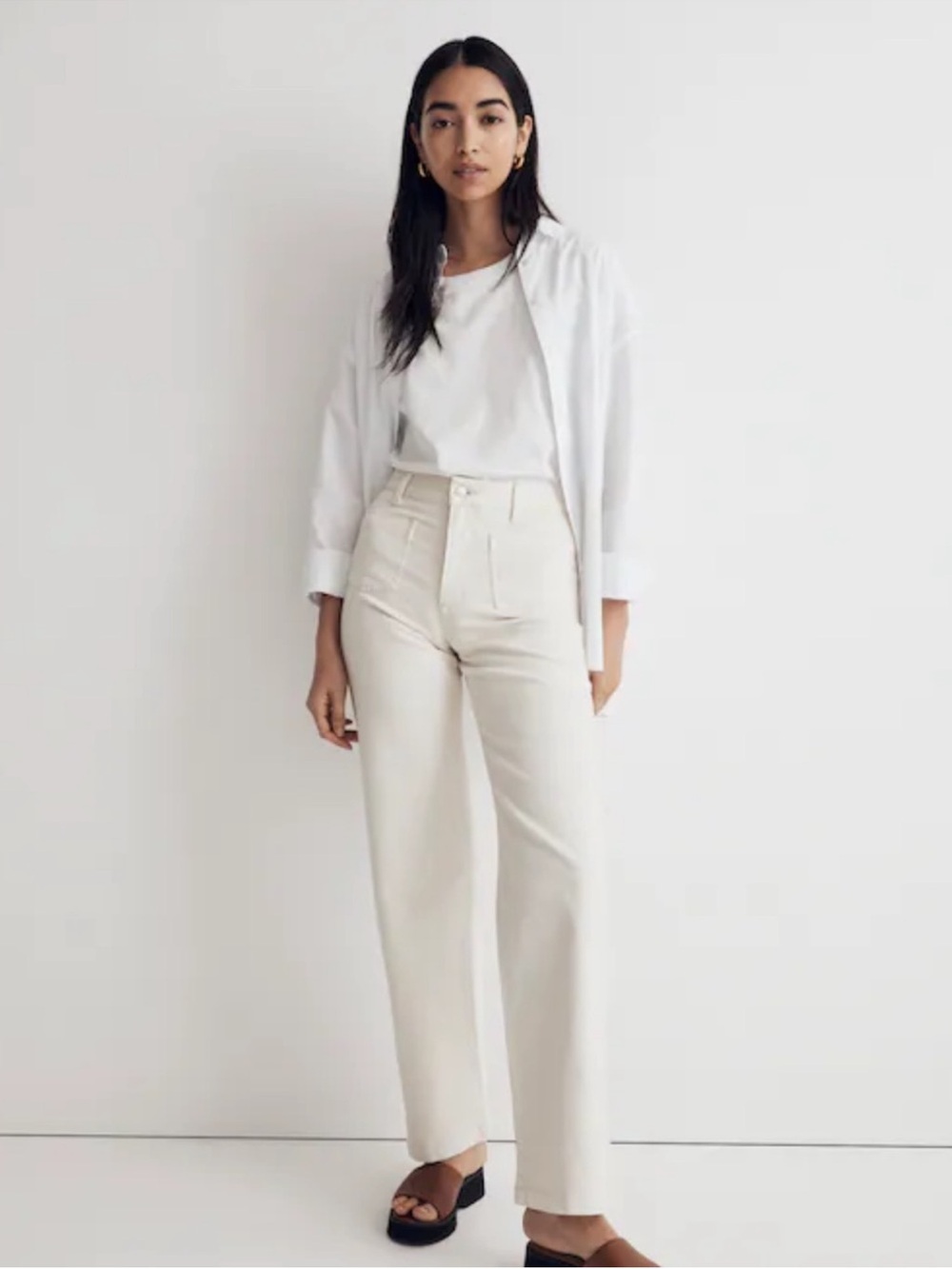 Madewell The Perfect Vintage Wide-Leg Jeans in Ivory - Size 29